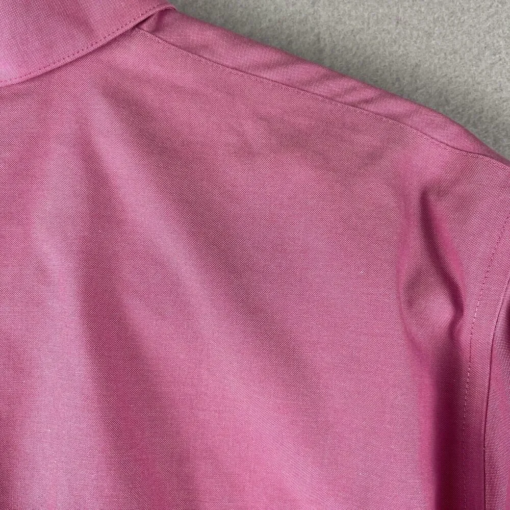 Foxcroft Wrinkle Free Shirt Womens 14W‎ Pink Button Up Long Sleeve Career Office